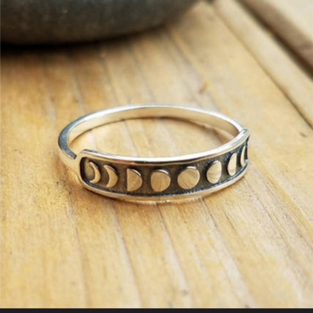 HP!! NWT Moon Phases Sterling Silver Goth Ring! - Picture 8 of 12